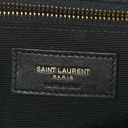 Saint Laurent Grain De Poudre Textured Mixed Matelasse Large Triquilt Monogram Satchel Black 6 of 8