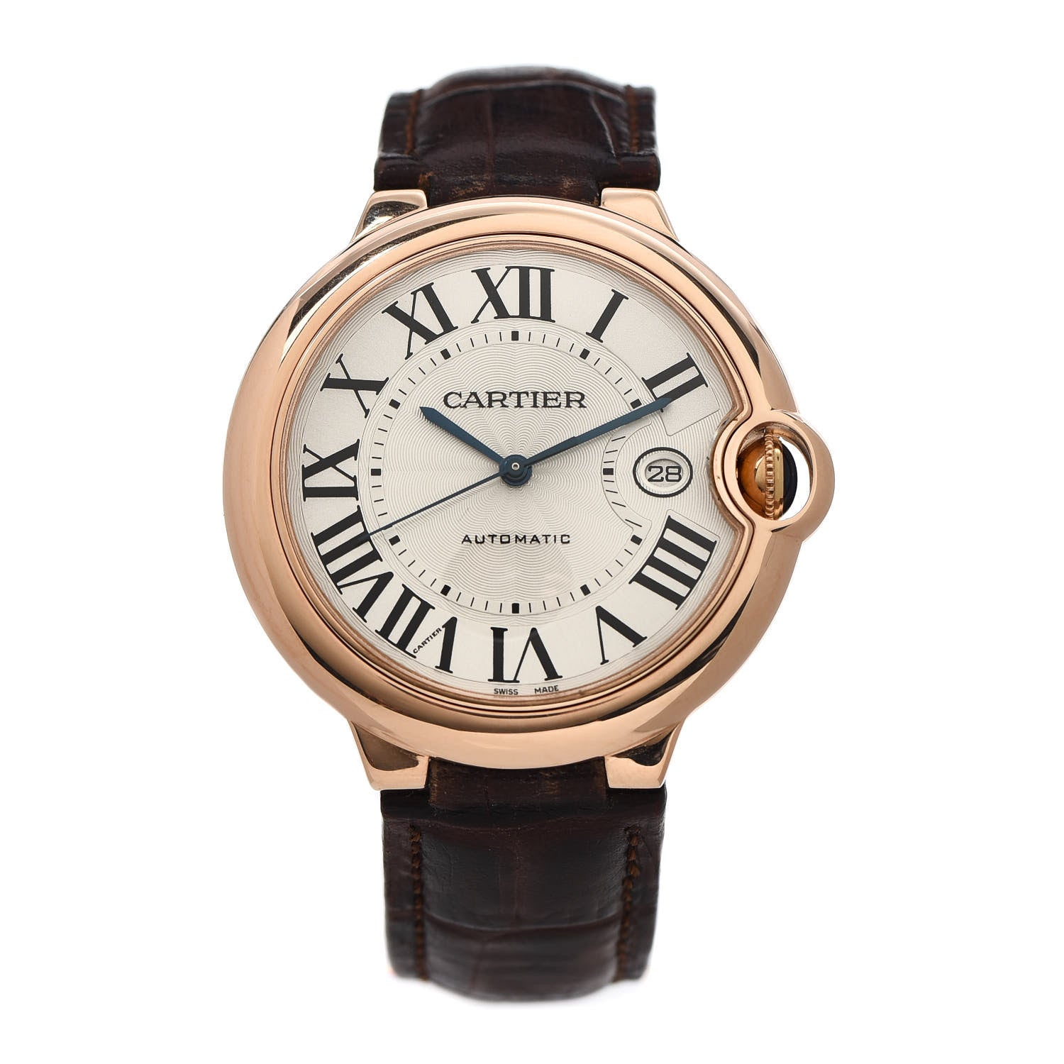Cartier 18K Pink Gold Alligator 40mm Ballon Bleu De Cartier Automatic Watch 1 of 5