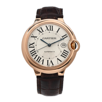 Cartier 18K Pink Gold Alligator 40mm Ballon Bleu De Cartier Automatic Watch 1 of 5