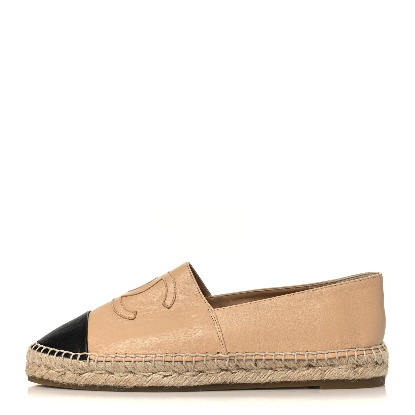 Lambskin CC Espadrilles 40 Beige Black