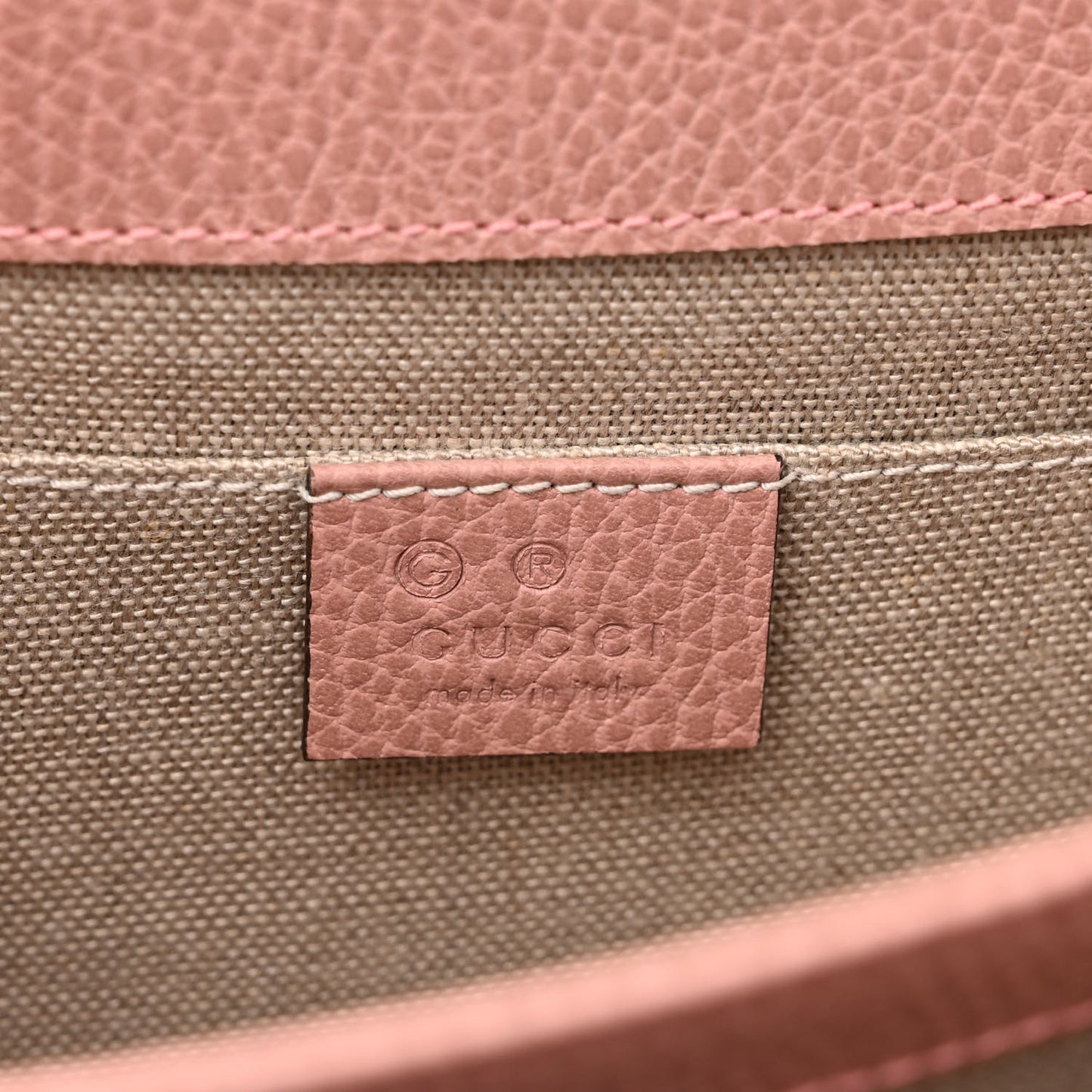 Dollar Calfskin Small Interlocking G Shoulder Bag Soft Pink