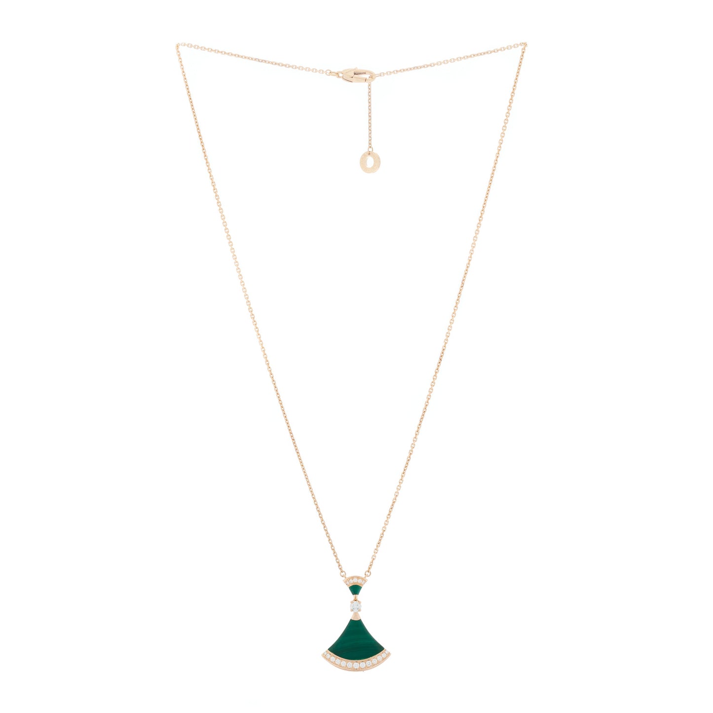 18K Rose Gold Diamond Malachite Divas' Dream Pendant Necklace