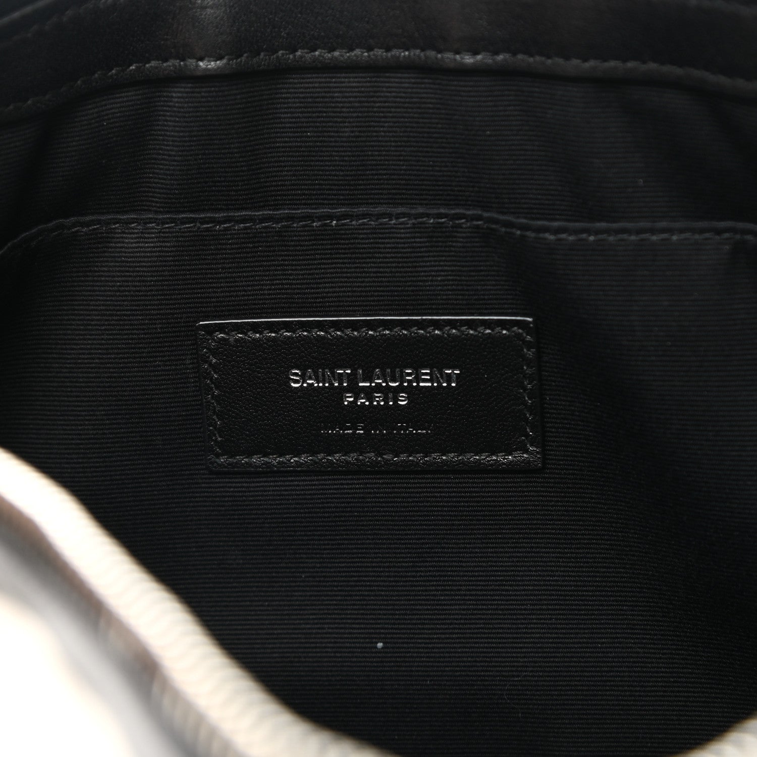 Saint Laurent Linen Canvas Rive Gauche Zipped Pouch Optic White 6 of 10
