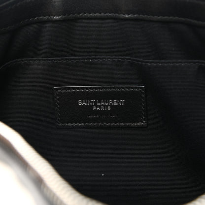 Saint Laurent Linen Canvas Rive Gauche Zipped Pouch Optic White 6 of 10