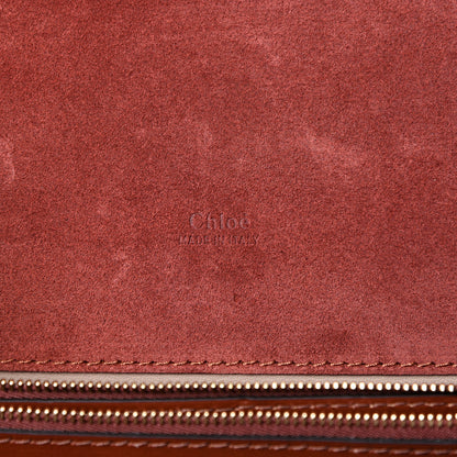 Chloe Calfskin Crocodile Embossed Aby Chain Shoulder Bag Pink Red 5 of 11