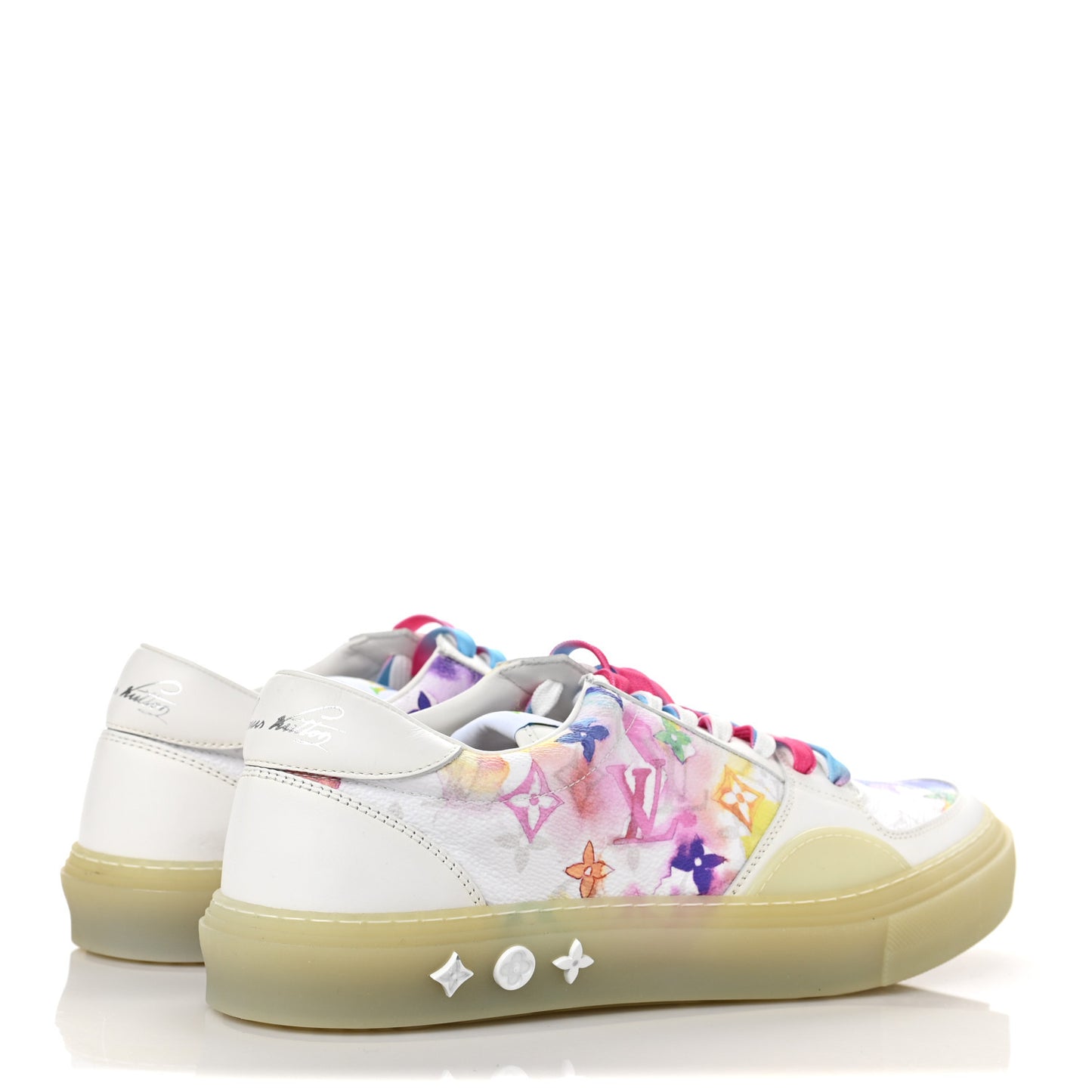 Calfskin Monogram Watercolor Mens LV Ollie Richelieu Sneakers 9.5 Multicolor