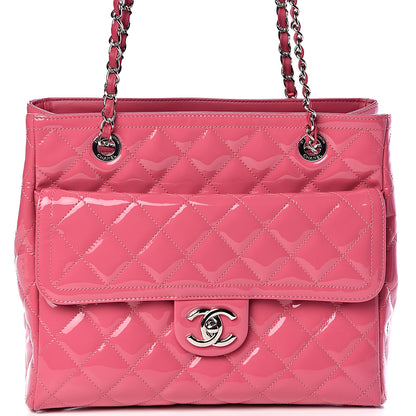 Chanel Patent Quilted Small Coco Shine Shopping Tote Pink 9 of 9