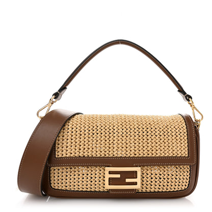Fendi Macrame Crochet Baguette Natural Gianduia 1 of 11