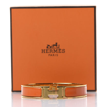 Hermes Enamel Narrow Clic Clac H Bracelet GM Orange 8 of 8
