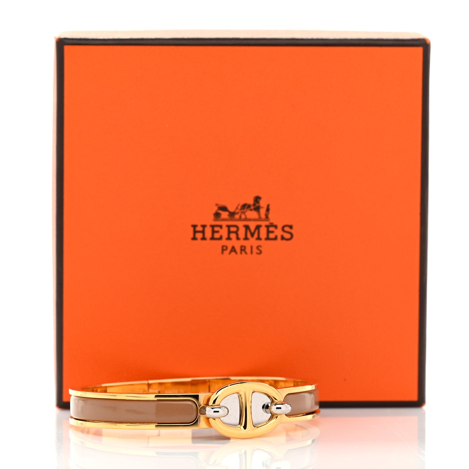Hermes Enamel Mini Clic Chaine d'Ancre Bracelet PM Marron Glace 5 of 5