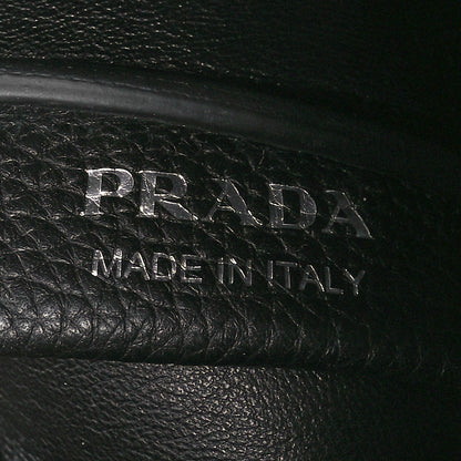 Prada Vitello Daino Soft Mini Zippered Top Handle Bag Black 6 of 10