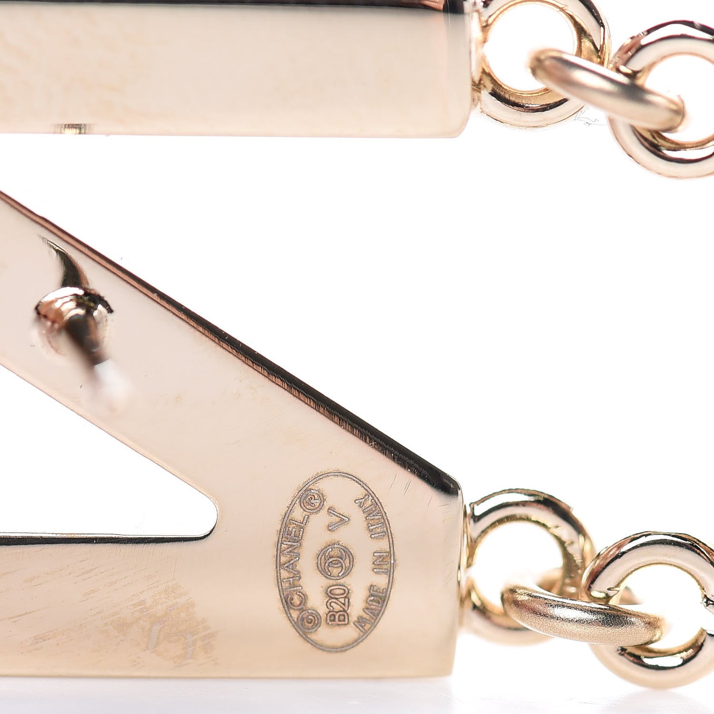 Metal Cha-Nel Logo Drop Earrings Gold