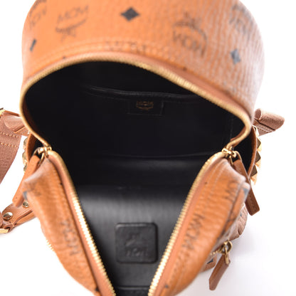 MCM Visetos Side Stud Mini Stark Backpack Cognac 7 of 8