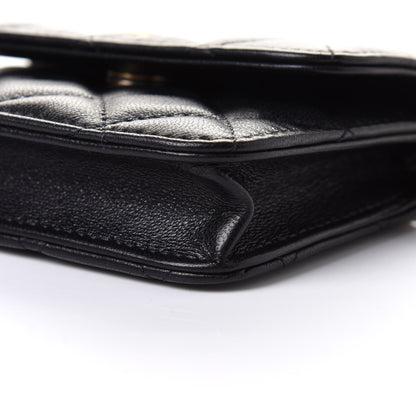 Chanel Lambskin Quilted Pearl Crush Clutch With Chain Black 11 of 12