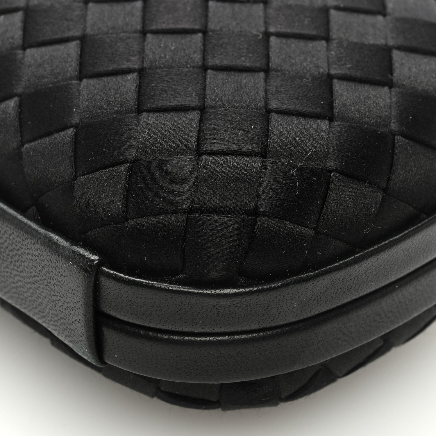 Bottega Veneta Satin Intrecciato Impero Stretch Knot Clutch Black 8 of 9