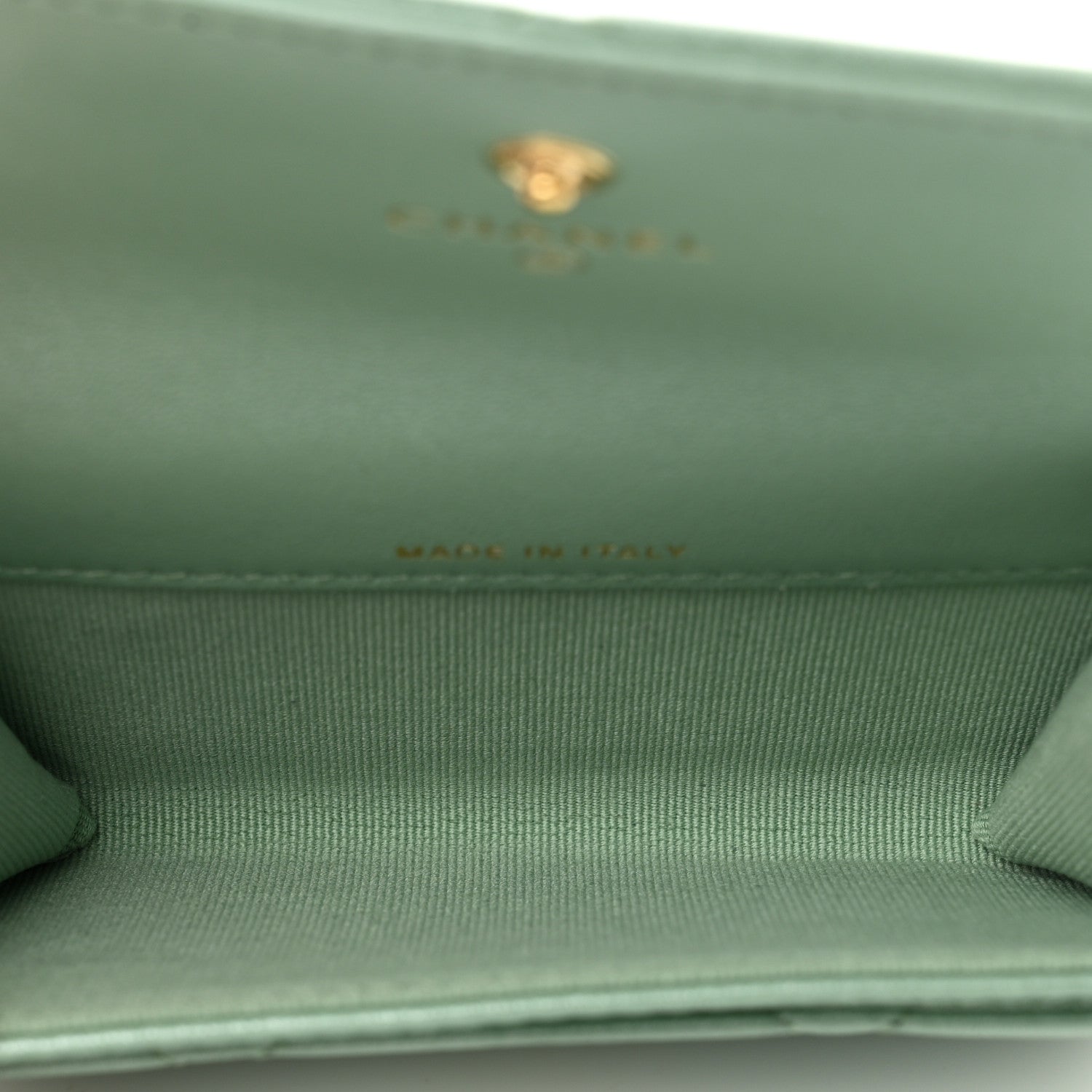 Chanel Lambskin Quilted Chanel 19 Flap Card Holder Light Green 5 of 9