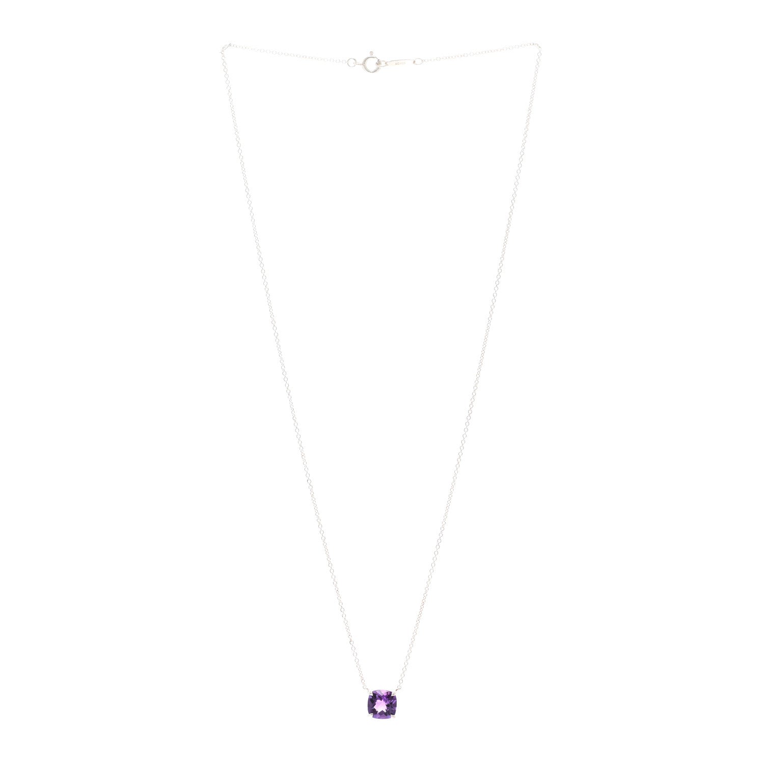 Tiffany Sterling Silver Amethyst Sparklers Pendant Necklace 3 of 4