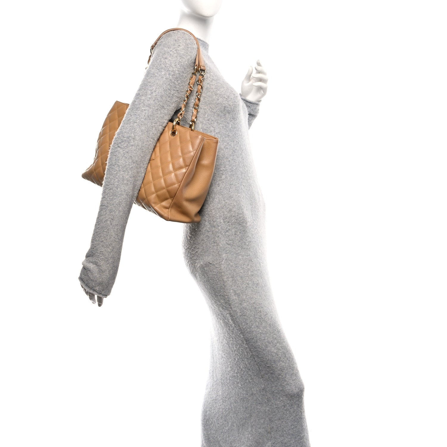 Chanel Caviar Quilted Grand Shopping Tote GST Beige 2 of 10