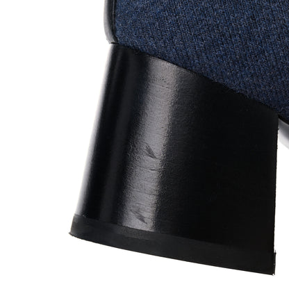 Hermes Knit Calfskin Volver Ankle Boots 36.5 Bleu Fonce 14 of 15