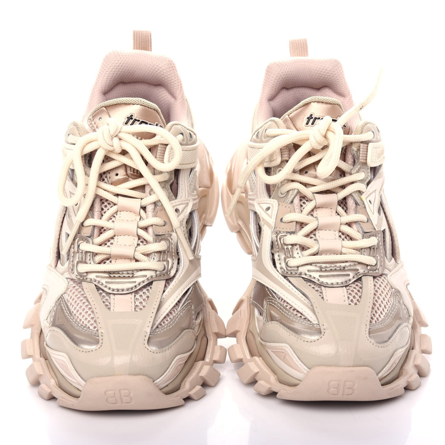 Balenciaga Rubber Mesh Bi-Color Womens Track.2 Open Sneakers 36 Nude 5 of 11