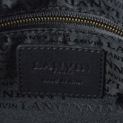Lanvin Satin Pleated Shoulder Bag Black 8 of 8