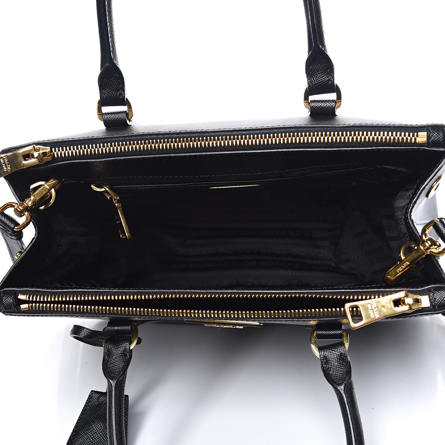 Prada Saffiano Small Galleria Double Zip Tote Black 5 of 15