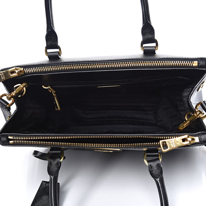 Prada Saffiano Small Galleria Double Zip Tote Black 5 of 15