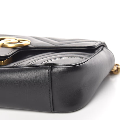 Gucci Calfskin Matelasse Mini GG Marmont Shoulder Bag Black 7 of 11
