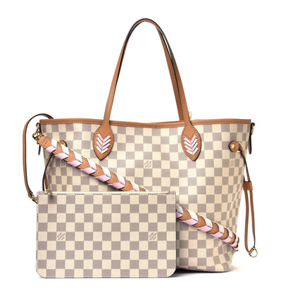 Louis Vuitton Damier Azur Braided Neverfull MM Pink 1 of 5