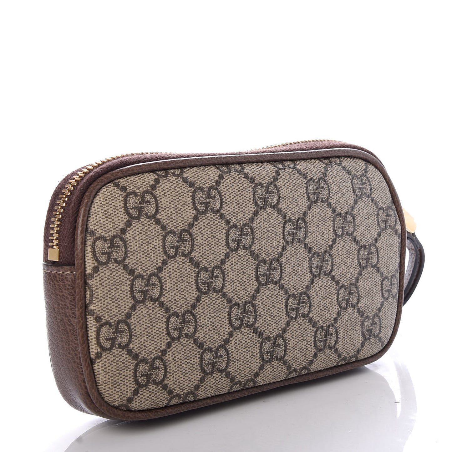 GG Supreme Monogram Ophidia Phone Case Wristlet Brown