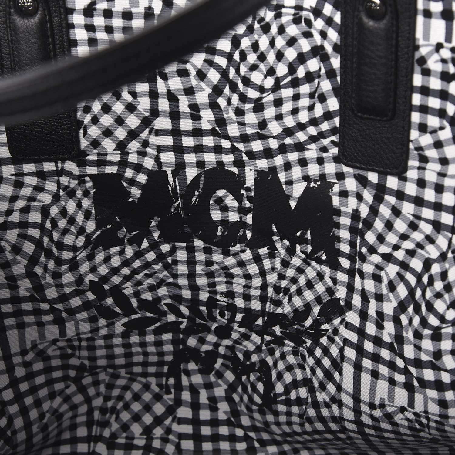 MCM Visetos Large Liz Reversible Shopper Tote Black 9 of 16