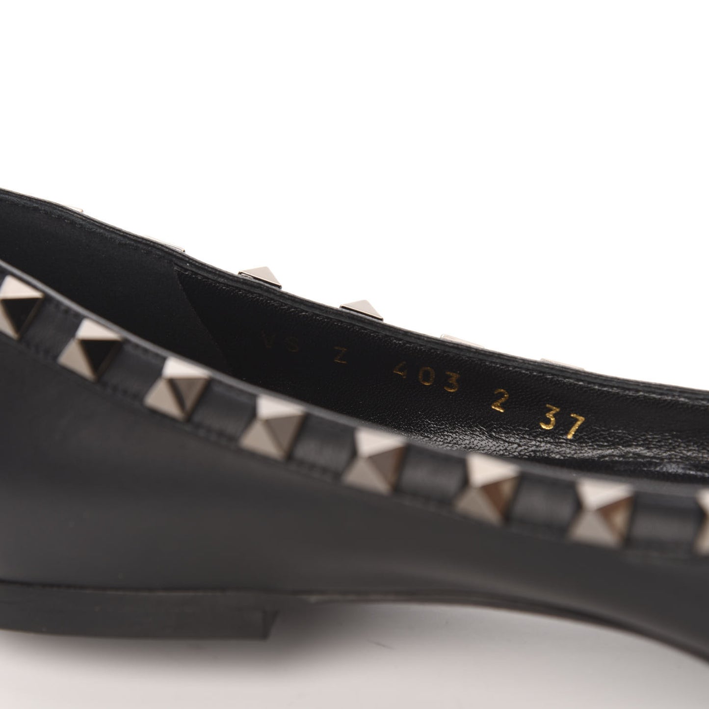 Nappa Rockstud Ballerina Flats 37 Black