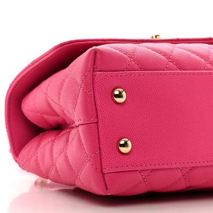 Chanel Caviar Quilted Mini Coco Handle Flap Rose 9 of 10