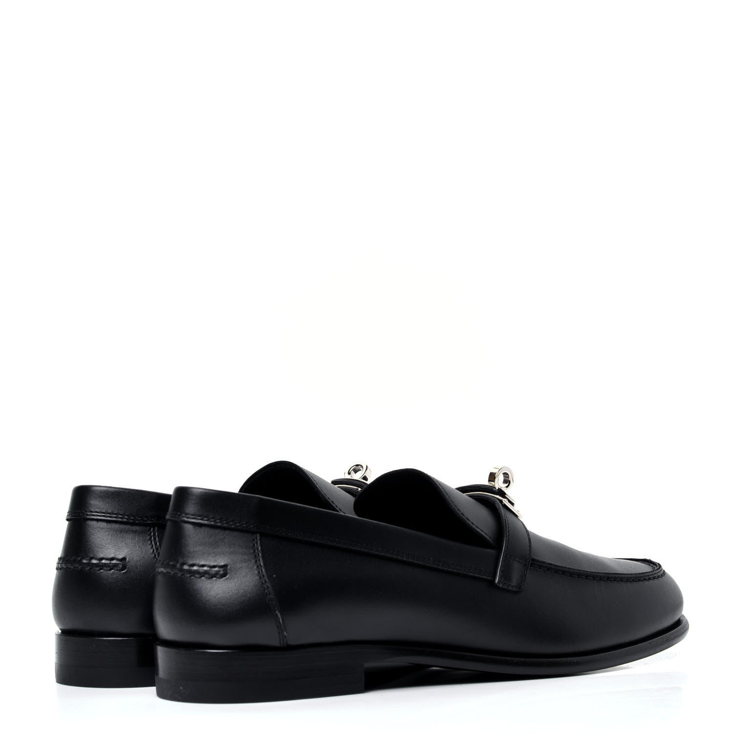Hermes Calfskin Womens Destin Loafer 38 Black 3 of 10