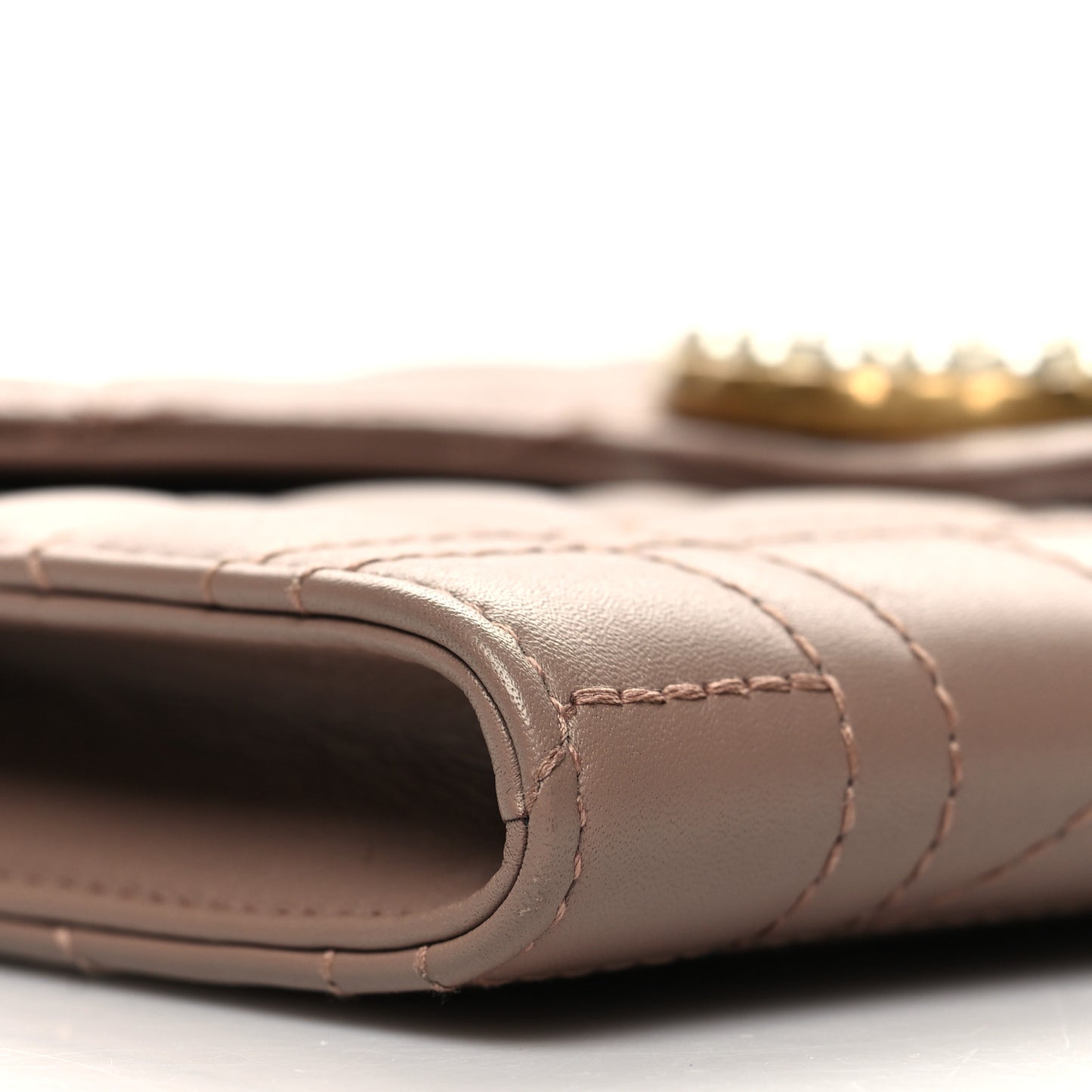 Calfskin Matelasse Mini Pearly GG Marmont Chain Wallet Porcelain Rose
