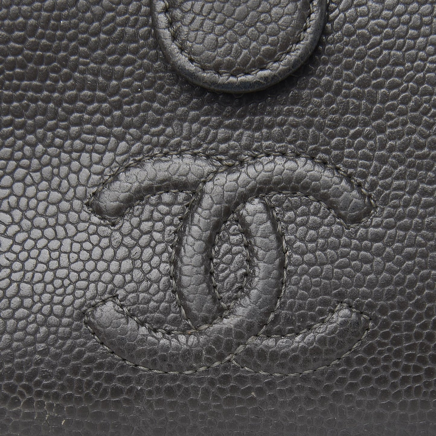 Caviar Timeless CC Zipped Pocket Wallet Grey