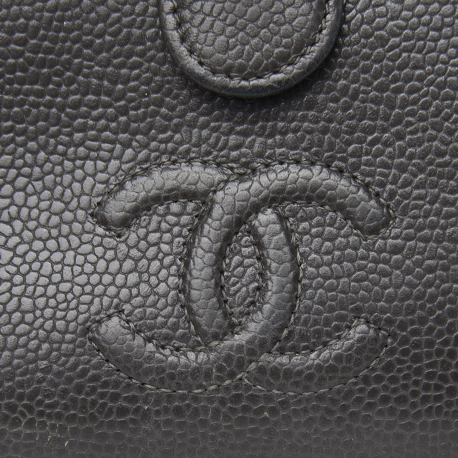 Chanel Caviar Timeless CC Zipped Pocket Wallet Grey 9 of 11