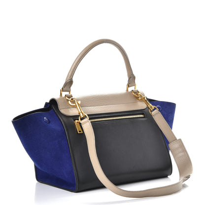 Celine Textured Calfskin Suede Small Tri-Color Trapeze Sand 4 of 9