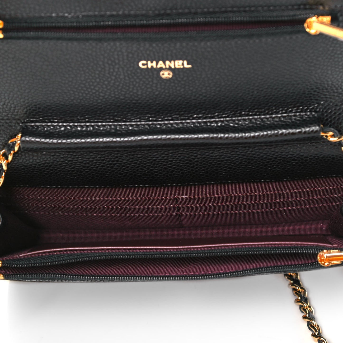 Caviar Quilted Wallet On Chain WOC Black