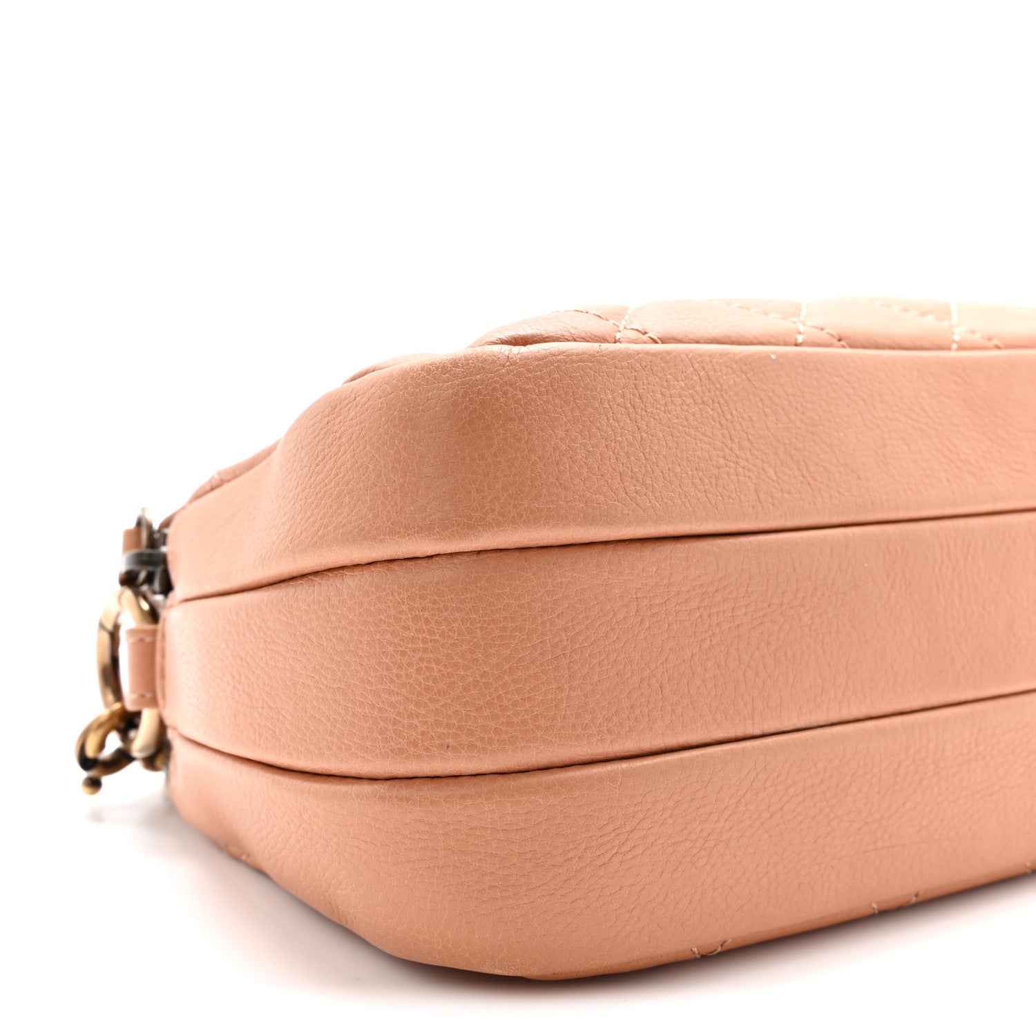 Chanel Calfskin Quilted Crown CC Double Zip Bag Beige 9 of 10