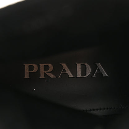Prada Spazzolato Rois Re-Nylon Metal Triangle Logo Mens Monolith Pouch Pocket 60mm Combat Boots 8 Black 6 of 10