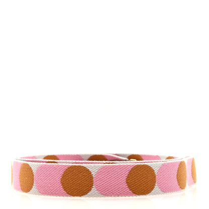 Hermes Toile Swift 25mm Sangle Flipperball To Go Shoulder Strap Bleu Brume Pink Gold 2 of 3