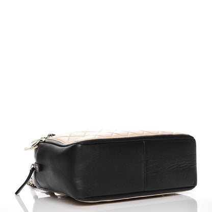 Chanel Lambskin Quilted Graphic Camera Case Beige Black 4 of 7