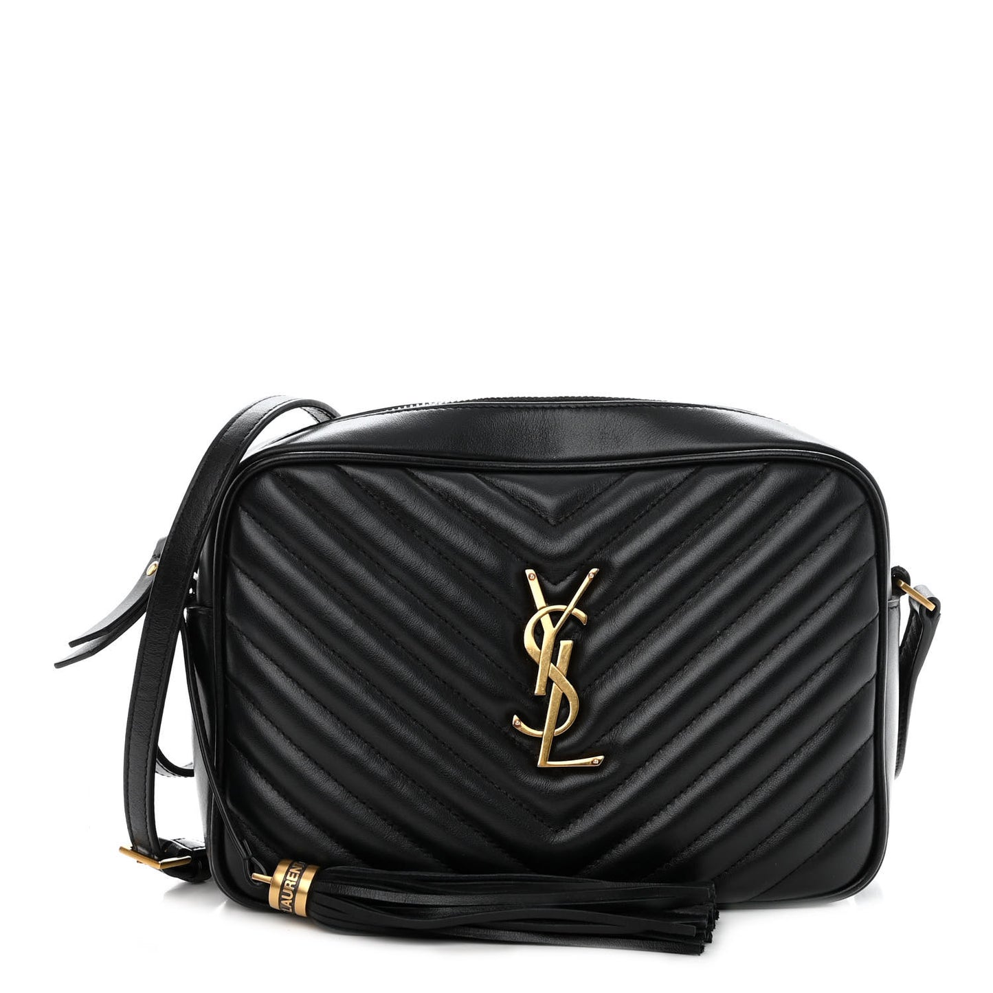 Calfskin Matelasse Monogram Lou Camera Bag Black