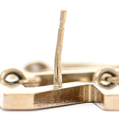 Chanel Metal Cha-Nel Logo Drop Earrings Gold 6 of 7