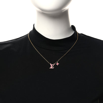 Louis Vuitton Enamel LV Iconic Necklace Gold Fuchsia 2 of 7