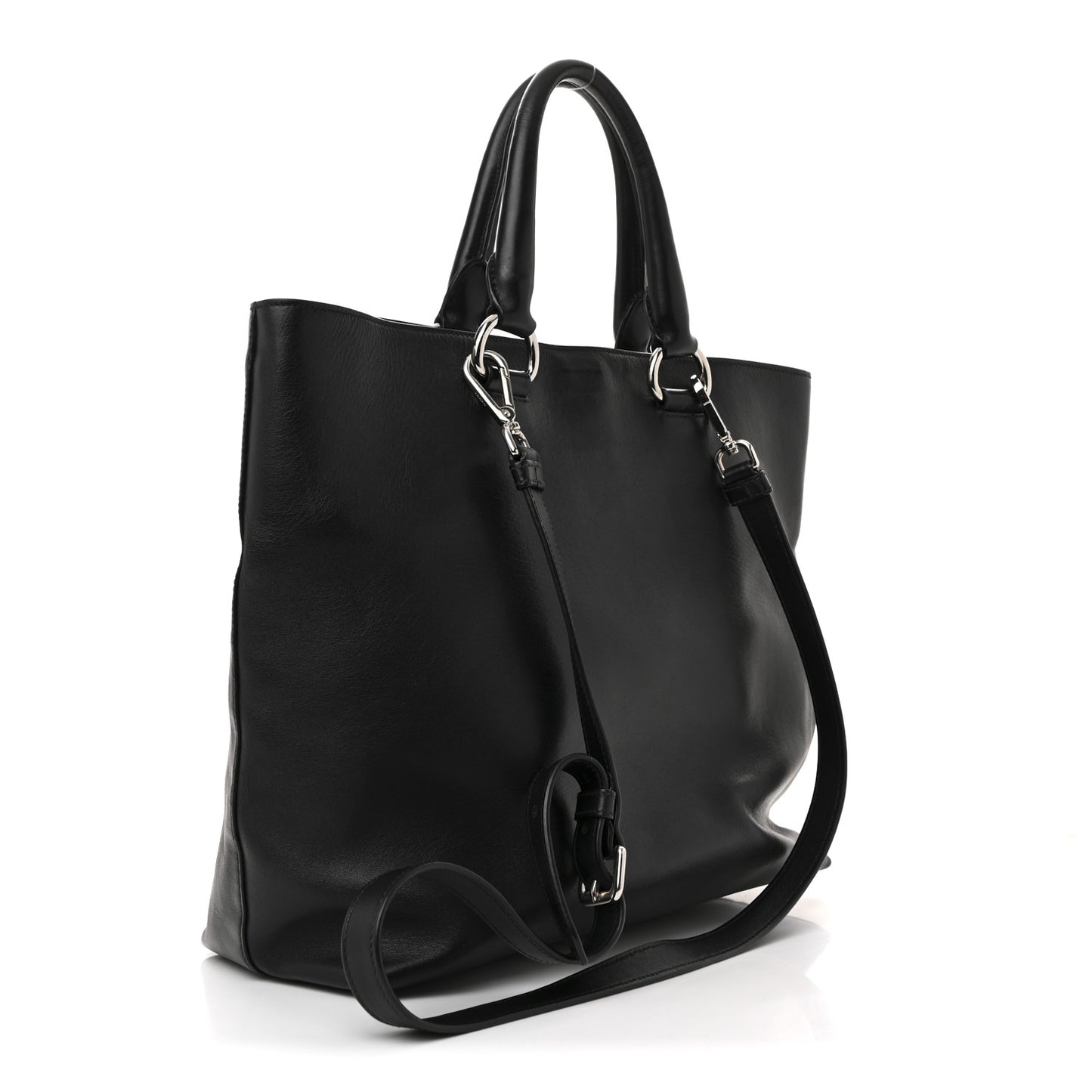 Soft Calf Shopping Tote Black