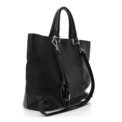 Prada Soft Calf Shopping Tote Black 4 of 14
