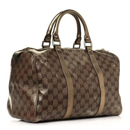 Gucci Crystal Monogram Medium Joy Boston Bronze 3 of 18