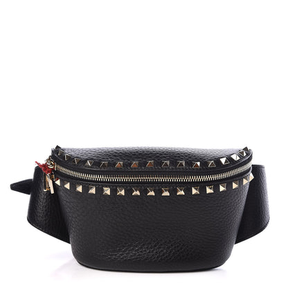 Valentino Garavani Grainy Calfskin Rockstud Belt Bag Black 1 of 8
